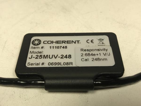 Coherent EnergyMax J25-MUV Detector Serial Number Tag