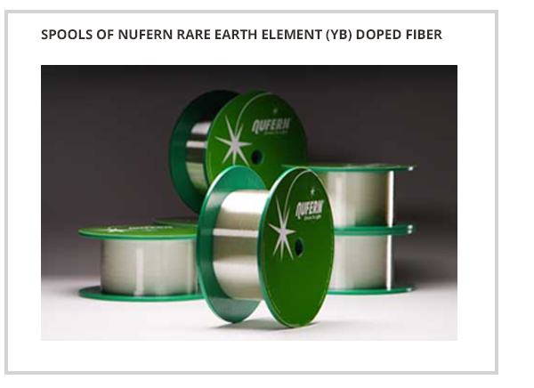 Spool of Nufern Ytterbium Doped Optical Fiber