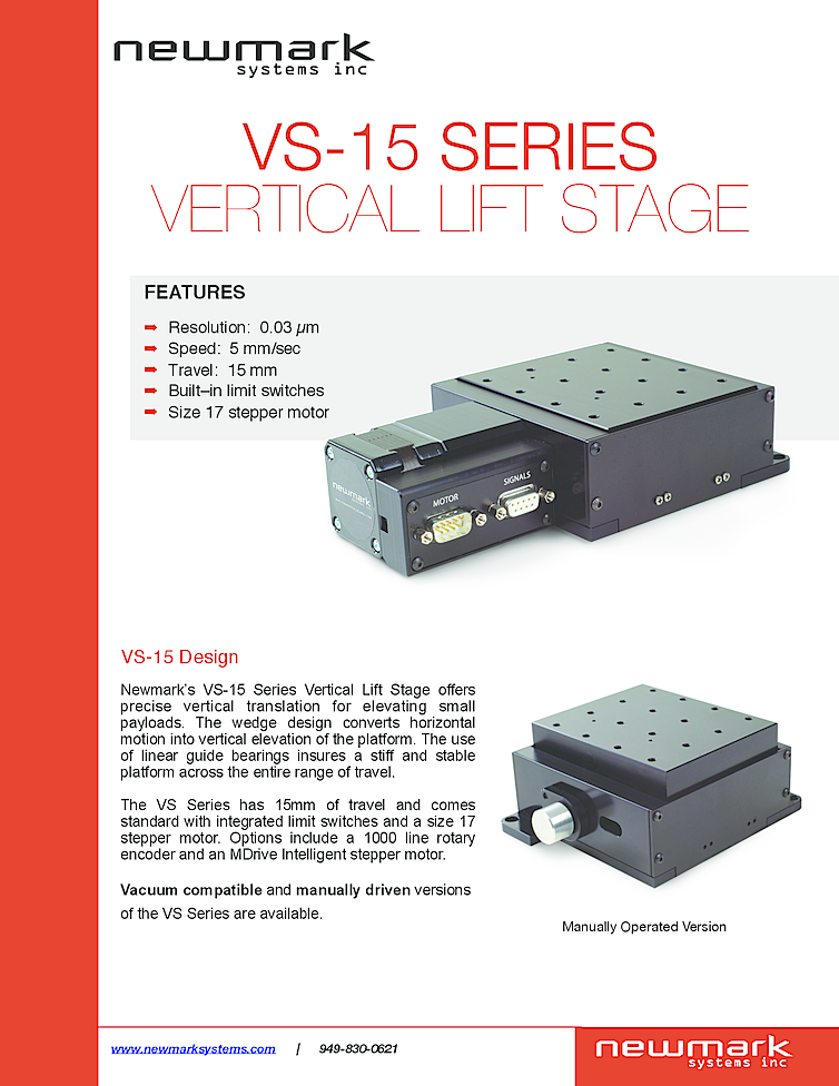 Short Travel Motorized XY, XYZ and Z Linear Stages