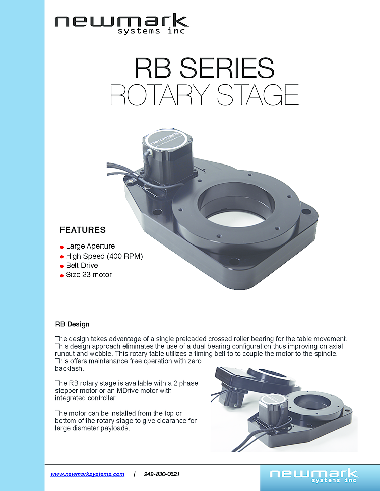 360 Degrees Motorized Rotary Stage from Newmark Systems