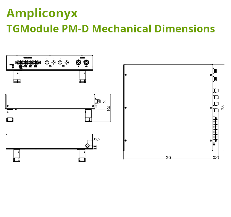 Double-Tapered Doped Fiber Amplifier Dimensions