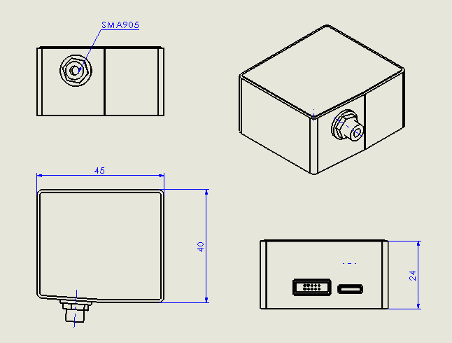 atp1000 Compact Spectrometer Dimensions